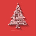 Vector christmas tree from digital electronic circuit Royalty Free Stock Photo