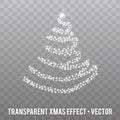 Vector Christmas Tree with glowing Sparkles on transparent Background.