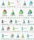 Vector Christmas tree icon set. Geometric design Royalty Free Stock Photo