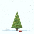 Vector Christmas Tree Isolated from Background Royalty Free Stock Photo