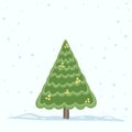 Vector Christmas Tree Isolated from Background Royalty Free Stock Photo