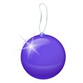 Vector Christmas tree transparent violet ball Royalty Free Stock Photo