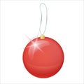 Vector Christmas tree transparent red ball Royalty Free Stock Photo
