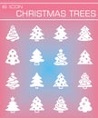 Vector Christmas trees icon set Royalty Free Stock Photo