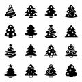 Vector Christmas trees icon set Royalty Free Stock Photo