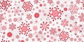 Vector Christmas white seamless pattern with lace red snowflakes Royalty Free Stock Photo
