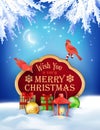 Vector Christmas Winter Night Background Royalty Free Stock Photo