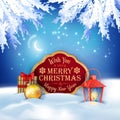 Vector Christmas Winter Night Background Royalty Free Stock Photo