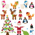 Vector Christmas Woodland and Forest Animals