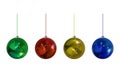Vector Christmass Balls Set, Isolated on White Background Realistic Toys. Royalty Free Stock Photo