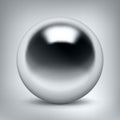 Vector chrome sphere, glossy metal ball, surround the silver object for you project design