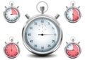 Vector Chrome Stopwatch. Royalty Free Stock Photo