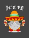vector cinco de mayo gnomeo with maracas