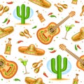 Vector Cinco de Mayo seamless pattern