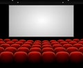 Vector cinema auditorium with blank screen