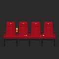 Vector cinema chairs in flat style