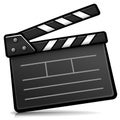 Vector cinema clapperboard cartoon isolated