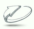 Vector circle arrow drawing style Royalty Free Stock Photo