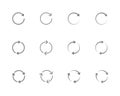 Circle arrow icons set grey on white