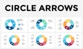 Vector circle arrows infographic, cycle diagram, graph, presentation chart. Business concept with 3, 4, 5, 6, 7, 8 Royalty Free Stock Photo