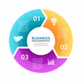 Vector circle arrows infographic, diagram, graph, presentation, chart. Business cycle concept with 3 options, parts