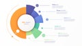 Vector circle chart design, modern template for creating infographics, presentations, reports, visualizations Royalty Free Stock Photo