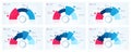 Vector circle chart designs, templates for creating infographics