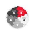 Vector circle chart infographic template for cycle diagram, graph, web design. Royalty Free Stock Photo