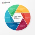 Vector circle chart infographic template for data visualization. Royalty Free Stock Photo