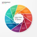 Vector circle chart infographic template for data visualization. Royalty Free Stock Photo