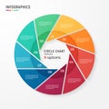 Vector circle chart infographic template for data visualization. Royalty Free Stock Photo