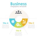 Vector circle chart infographic template for round cycle diagram, graph, web design. Business concept with 3 steps or options