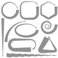 Vector Circle countdown icon. Timer symbol. Interval symbol. Clock measure. Line design element. Set of Hour and minute
