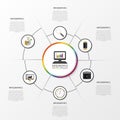 Vector circle elements for infographic. Template for cycling diagram Royalty Free Stock Photo