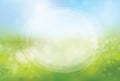 Vector circle frame on nature bokeh background. Royalty Free Stock Photo