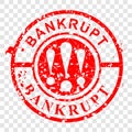 Vector Circle Grunge Rubber Stamp Effect Bankrupt at Transparent Effect Background Royalty Free Stock Photo