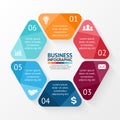 Vector circle hexagon infographic. Template for Royalty Free Stock Photo