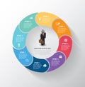 Vector circle info-graphic step with business man icons. Royalty Free Stock Photo