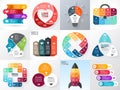 Vector circle infographic set. Business diagrams, arrows graphs, startup logo presentations, idea charts. Data options Royalty Free Stock Photo