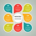 Vector circle infographic. Template for cycle diagram, graph, presentation and round chart. Business concept with 8 options, parts Royalty Free Stock Photo