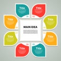 Vector circle infographic. Template for cycle diagram, graph, presentation and round chart. Business concept with 8 options, parts