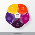 Vector circle infographic. Template for diagram, graph, presentation and chart. Business concept with five options, parts, steps o