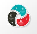 Vector circle infographic. Template for diagram, graph, presentation and chart. Business concept with three options, parts, steps Royalty Free Stock Photo