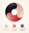 Vector circle infographic. Template for diagram, graph, presentation and chart. Business concept with three options, parts, steps Royalty Free Stock Photo