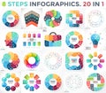 Vector circle infographics set. Business diagrams, arrows graphs, startup logo presentations and idea charts. Data Royalty Free Stock Photo