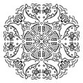 Vector circle of mandala with dolphin sea animals ornament pattern.