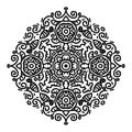 Vector circle of mandala with turtle and fish ornament pattern. Royalty Free Stock Photo