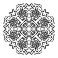 Vector circle of mandala with turtle ornament pattern. Royalty Free Stock Photo
