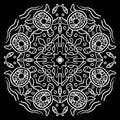 Vector circle of mandala with turtle ornament pattern. Royalty Free Stock Photo
