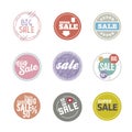 Vector Circle Sale Sticker Set Royalty Free Stock Photo